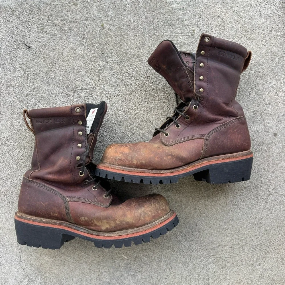Red Wing Loggermax Boots 219 Logger Boots Size 10D Work Soft Toe New Soles